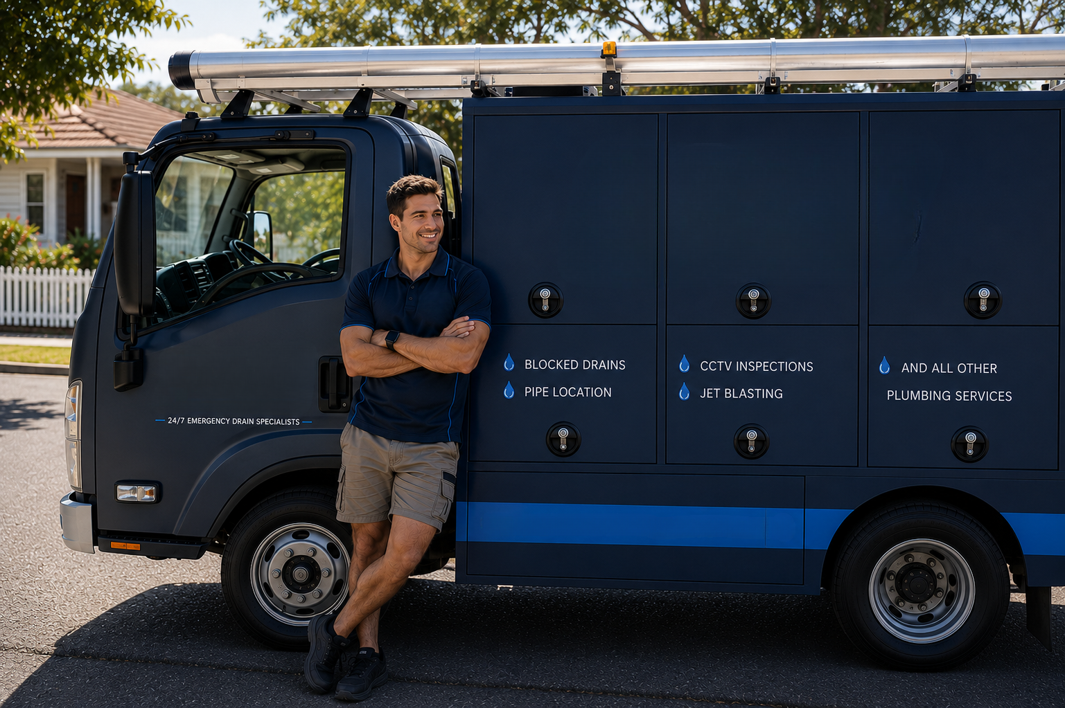 Plumber with Stanhope Gardens Blocked Drains van